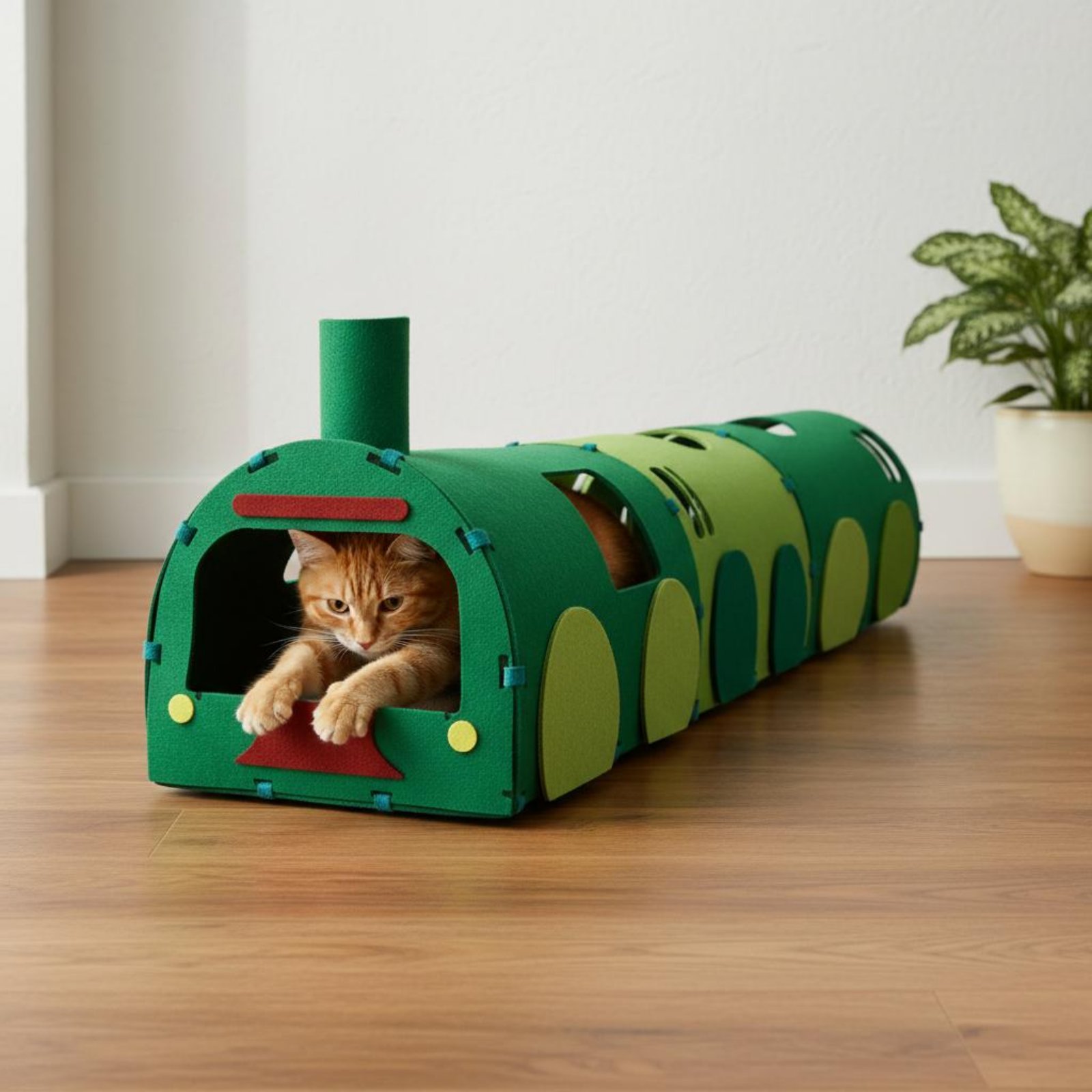 Pet Supplies Young - Train Shaped Cat Tunnel 2-in-1 Design