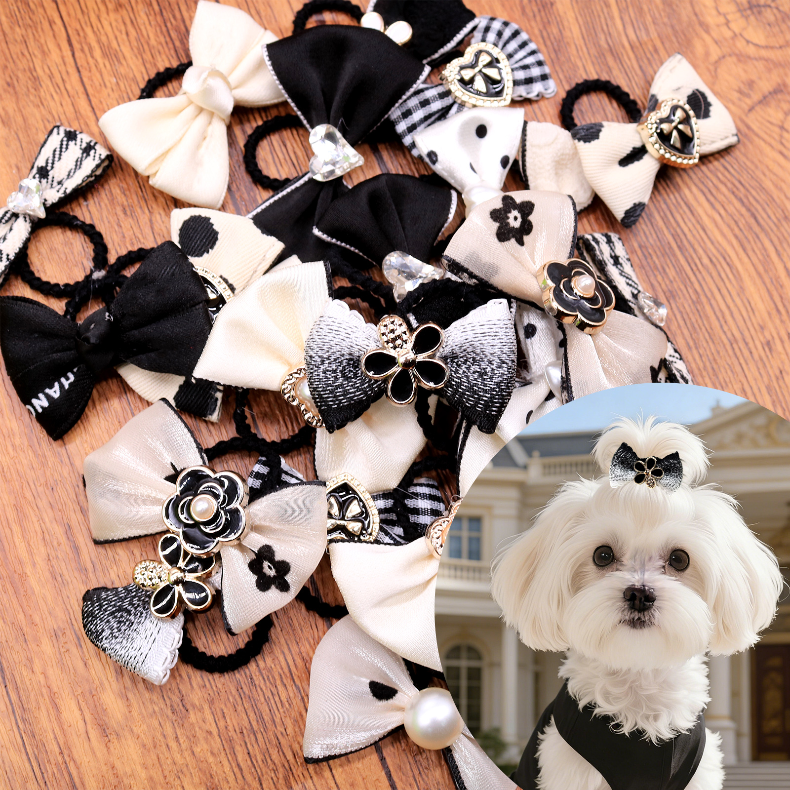 Pet Supplies In Bulk - 100PCS Luxury Dog Bows With Rubber
