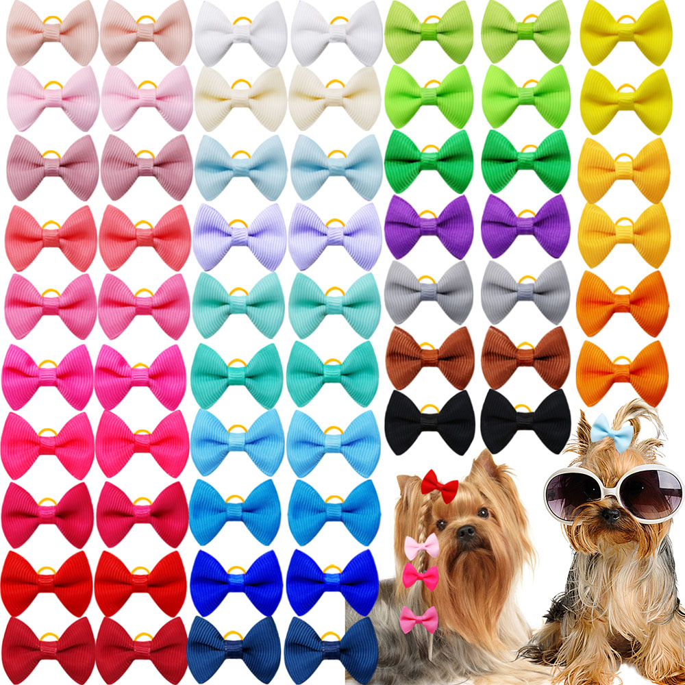 50PCS Puppy Bows With Rubber B - Pet Supplies In Bulk 리뷰 및 가격