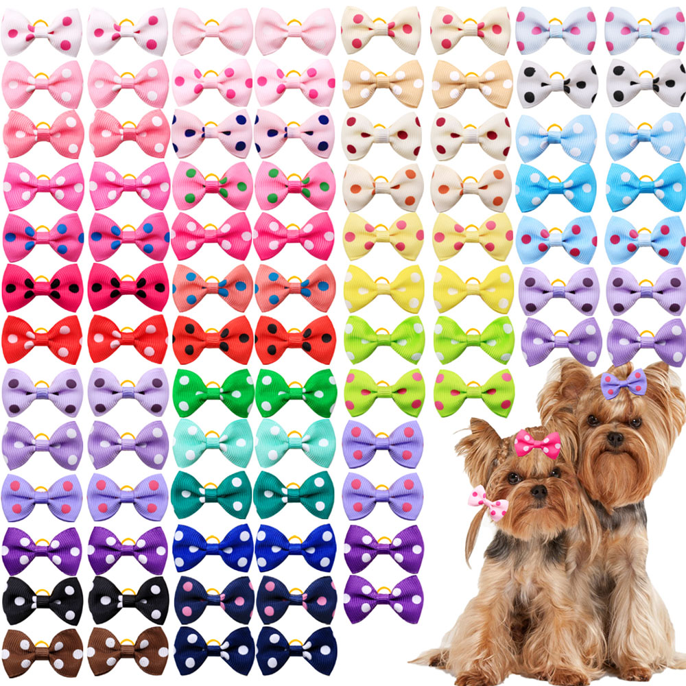 50PCS Puppy Bows With Rubber B - Pet Supplies In Bulk 리뷰 및 가격