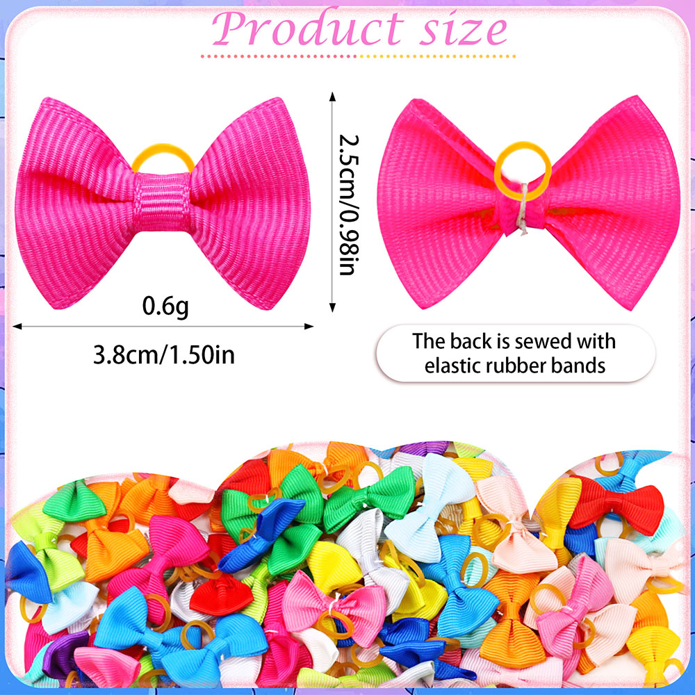 50PCS Puppy Bows With Rubber B - Pet Supplies In Bulk 리뷰 및 가격